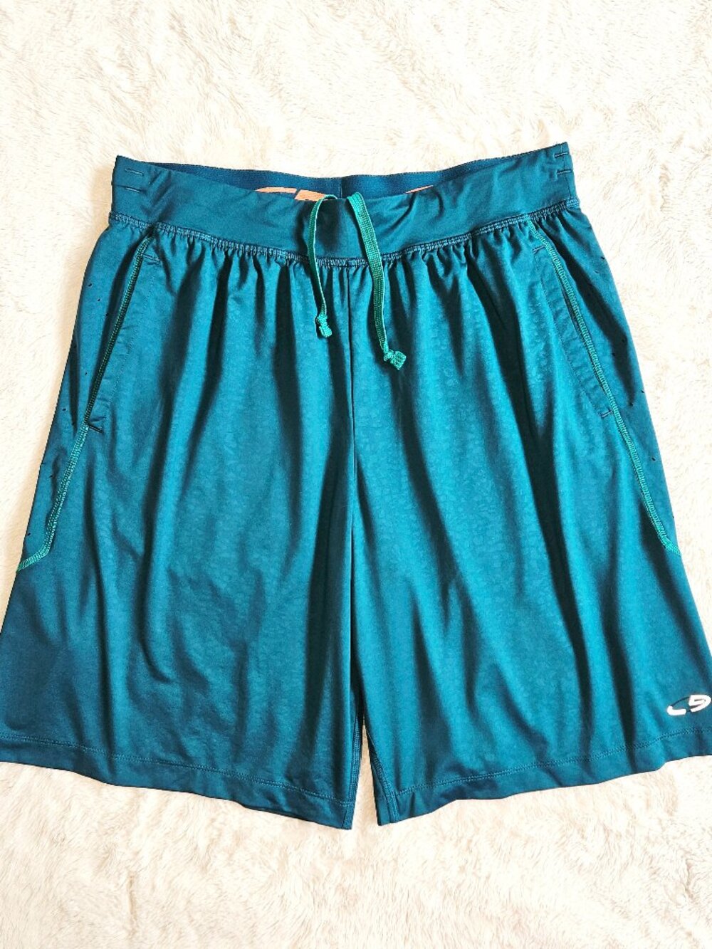 Champion Duo Dry Men's Athletic Shorts Blue Green Size L